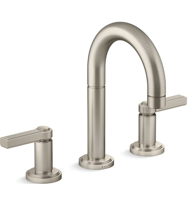 Vòi chậu rửa mặt 3 chân cổ vòm nickel Kallista P80249-LV-BN