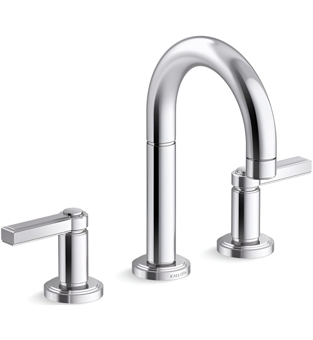 Vòi chậu rửa mặt 3 chân cổ vòm chrome Kallista P80249-LV-CP