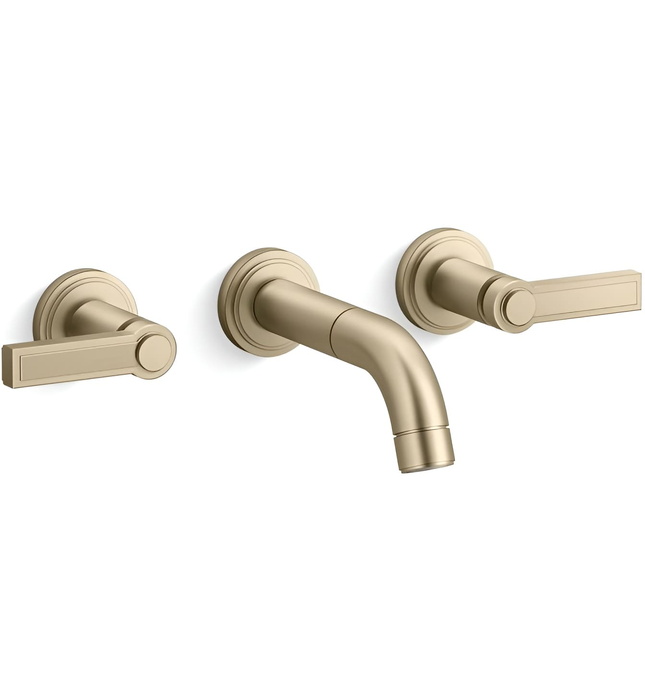 Vòi chậu rửa mặt 3 chân âm tường nickel Kallista P80250-LV-BN