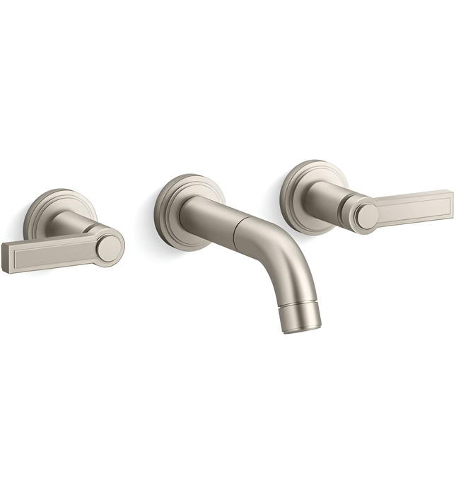 Vòi chậu rửa mặt 3 chân âm tường nickel Kallista P80250-LV-BN