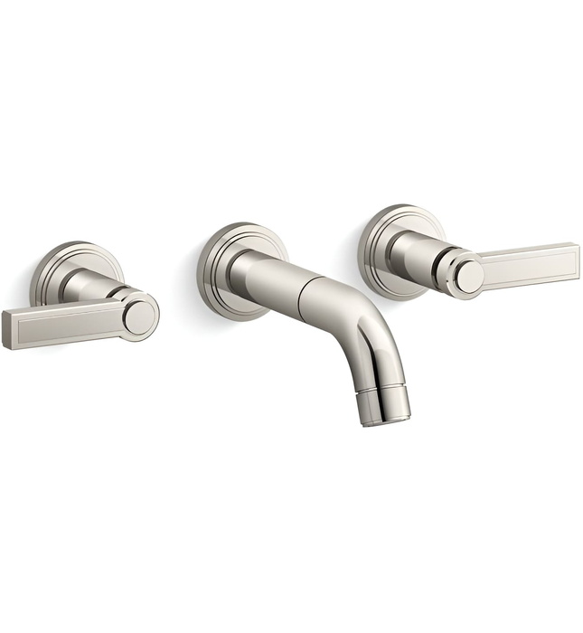 Vòi chậu rửa mặt 3 chân âm tường vàng Kallista P80250-LV-BAF