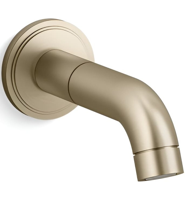 Vòi xả bồn tắm âm tường màu vàng Kallista P80253-00-BAF