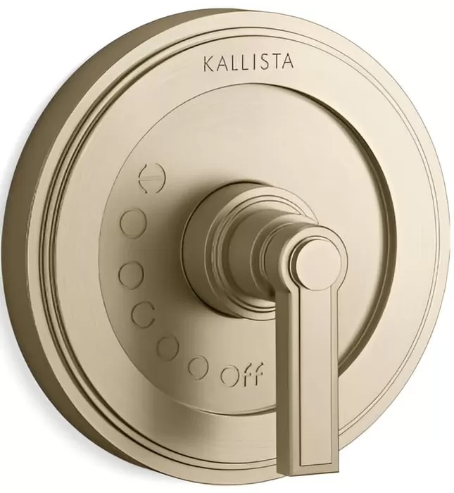 Mặt nạ điều khiển đơn sen tắm âm màu vàng Kallista P80254-LV-BAF