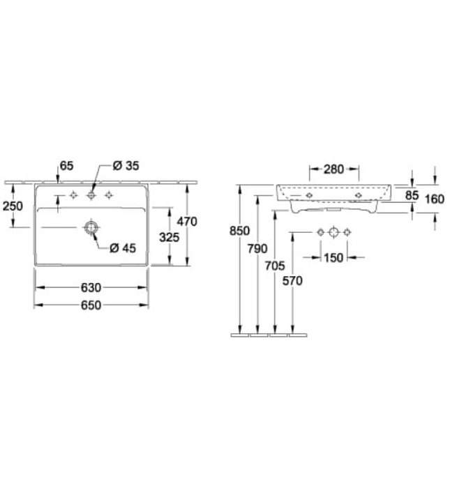 Chậu rửa lavabo Đức Villeroy-boch Collaro 4A336501