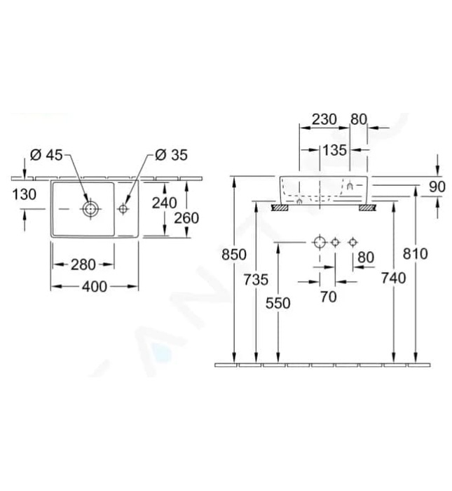 Chậu rửa lavabo Đức Villeroy-boch Memento 2.0 43234GR7