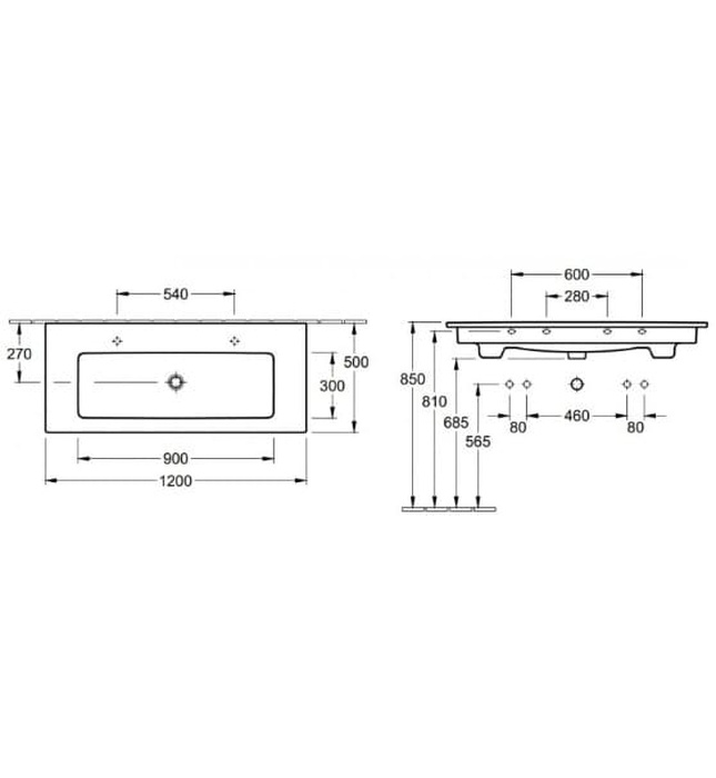 Chậu rửa lavabo Đức Villeroy-boch Venticello 4104CLRW