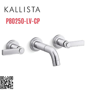 Vòi chậu rửa mặt 3 chân âm tường chrome Kallista P80250-LV-CP