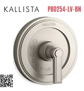 Mặt nạ điều khiển đơn sen tắm âm màu nickel Kallista P80254-LV-BN