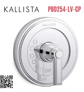 Mặt nạ điều khiển đơn sen tắm âm màu chrome Kallista P80254-LV-CP
