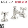 Vòi chậu rửa mặt 3 chân, tay chéo nickel Kallista P24600-CR-AD
