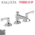 Vòi chậu rửa mặt 3 chân, tay ngang chrome Kallista P24600-LV-CP