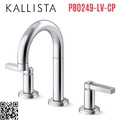 Vòi chậu rửa mặt 3 chân cổ vòm chrome Kallista P80249-LV-CP