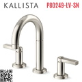 Vòi chậu rửa mặt 3 chân cổ vòm nickel Kallista P80249-LV-SN