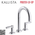 Vòi bồn tắm 3 chân nóng lạnh màu chrome Kallista P80251-LV-CP