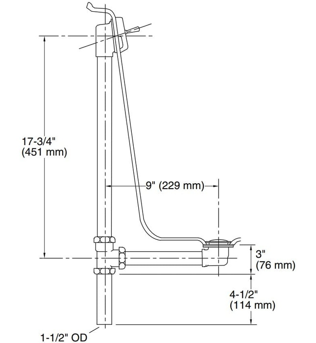 Bộ xả bồn tắm Mỹ màu vàng Kallista P21572-00-BAF