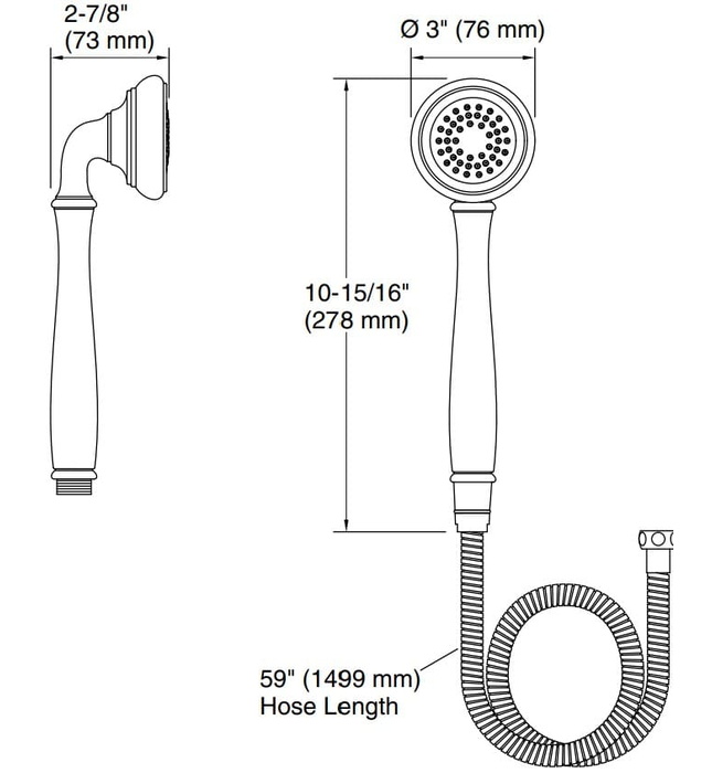 Bộ dây bát sen tắm cầm tay màu Nickel Kallista P24653-00-AD