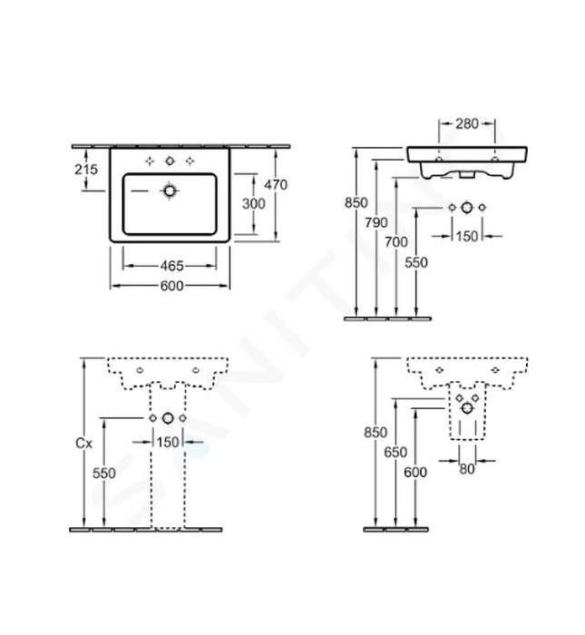 Chậu rửa lavabo Villeroy-boch Subway 2.0 71751G01