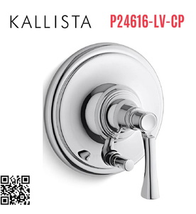 Mặt nạ điều khiển đơn và chuyển hướng chrome Kallista P24616-LV-CP