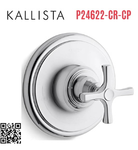 Mặt nạ điều chỉnh nhiệt độ sen tắm màu chrome Kallista P24622-CR-CP