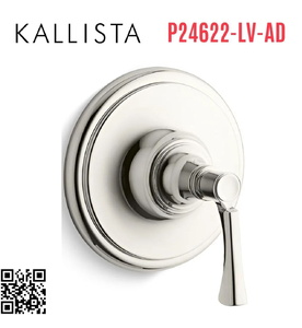 Mặt nạ điều chỉnh nhiệt độ sen tắm màu nickel Kallista P24622-LV-AD