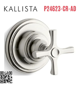 Mặt nạ điều khiển âm lượng sen tắm nickel Kallista P24623-CR-AD