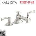 Vòi chậu rửa mặt 3 chân, tay ngang nickel Kallista P24601-LV-AD