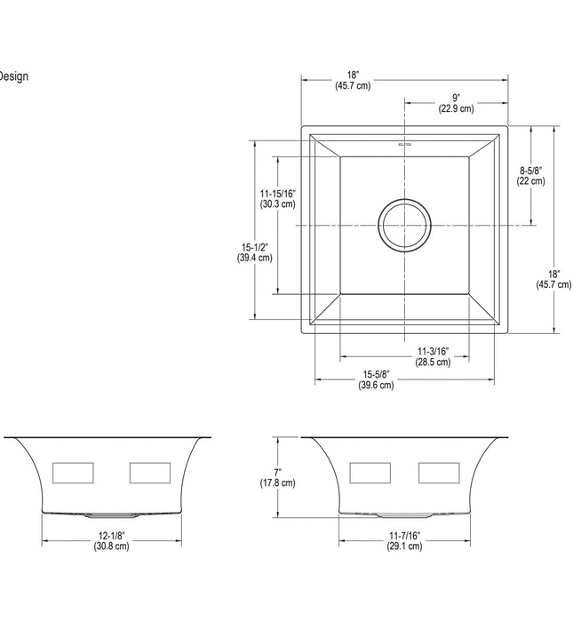 Chậu rửa bát 1 hố inox Kallista L20308-00-PDS