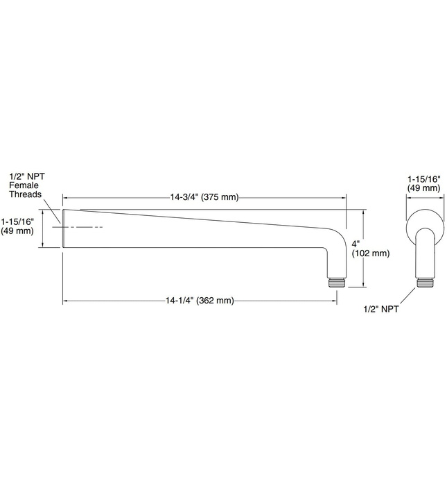 Tay sen gắn tường màu chrome Kallista P24841-00-CP