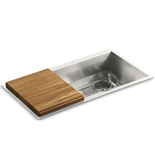 Chậu rửa bát 1 hố inox kèm phụ kiện Kallista L20306-00-NA