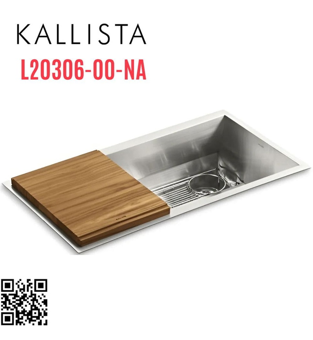 Chậu rửa bát 1 hố inox kèm phụ kiện Kallista L20306-00-NA