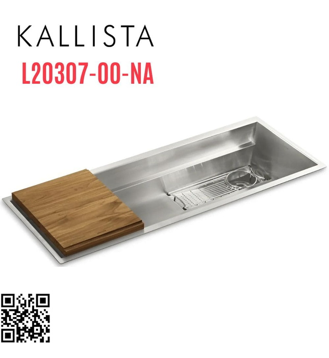 Chậu rửa bát 1 hố inox kèm phụ kiện Kallista L20307-00-NA