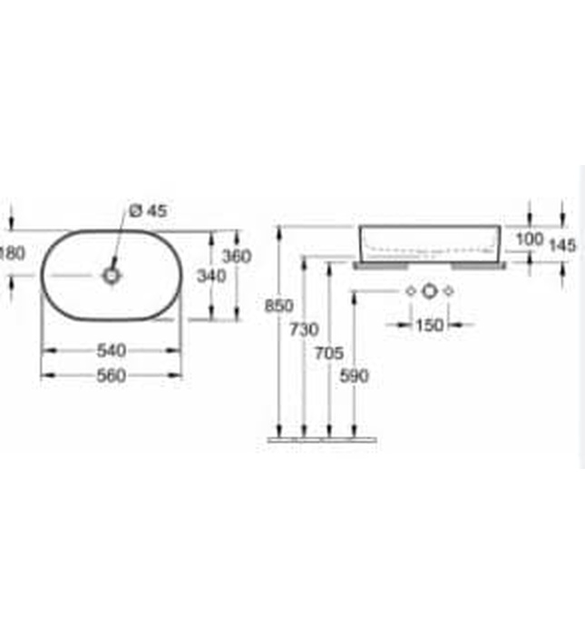Chậu rửa lavabo Đức Villeroy-boch Collaro 4A1956R1