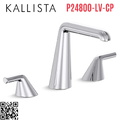 Vòi chậu rửa mặt 3 chân, tay ngang chrome Kallista P24800-LV-CP