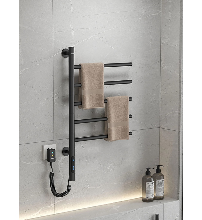 Giàn sấy khăn mặt khăn tắm màu đen Miken G63B