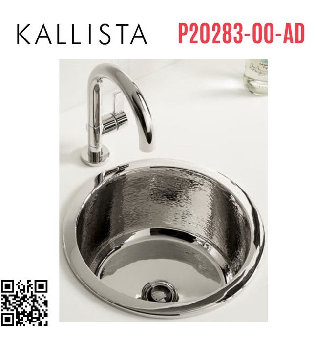 Chậu bếp 1 hố inox tròn nhỏ Kallista P20283-00-AD