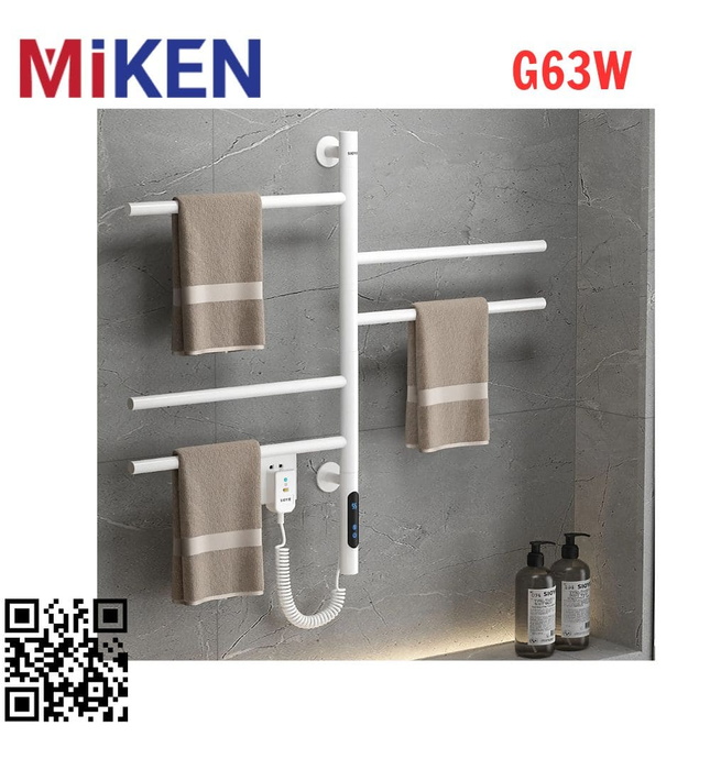 Giàn sấy khăn mặt khăn tắm màu trắng Miken G63W