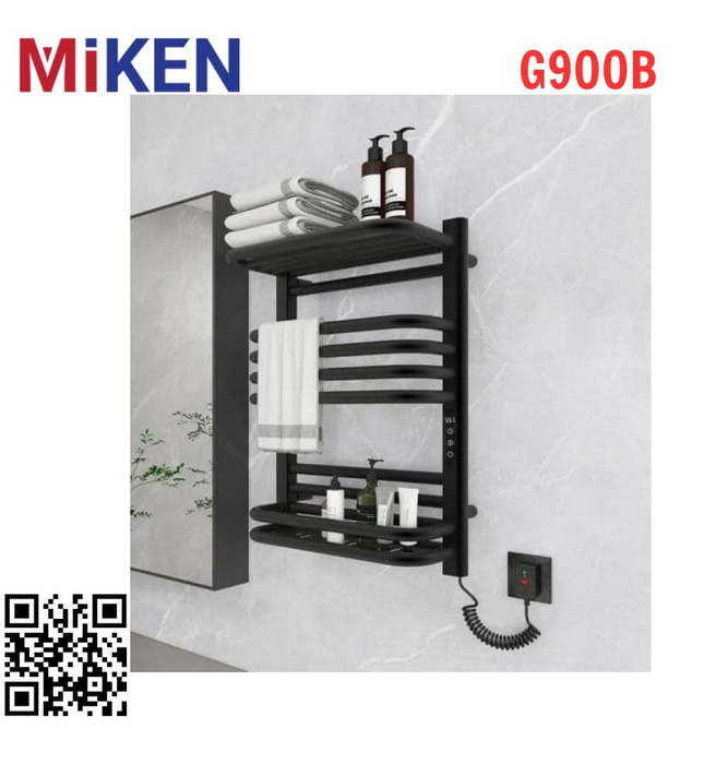 Giàn sấy khăn mặt khăn tắm màu đen Miken G900B