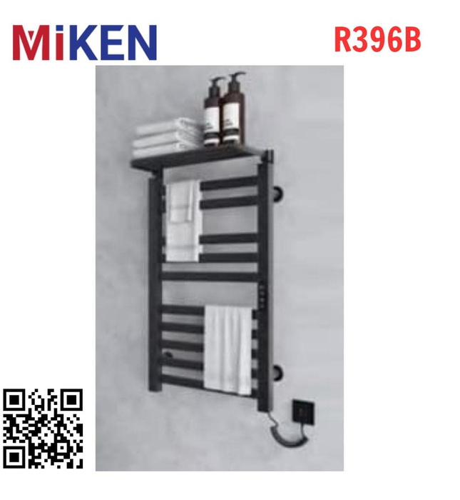 Giàn sấy khăn mặt khăn tắm màu đen Miken R396B