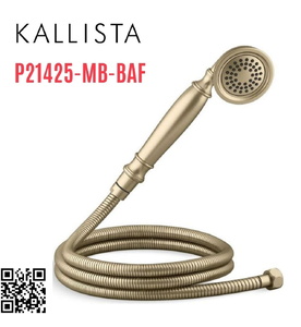 Bộ dây bát sen tắm cầm tay màu vàng Kallista P21425-MB-BAF