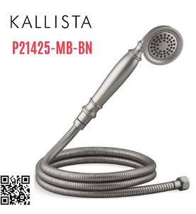 Bộ dây bát sen tắm cầm tay màu nickel Kallista P21425-MB-BN