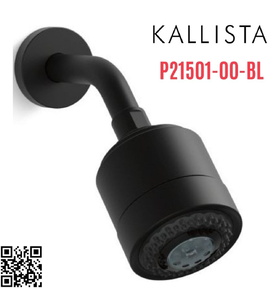 Bát sen tắm và tay sen gắn tường màu đen Kallista P21501-00-BL
