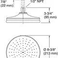 Bát sen tắm phun mưa tròn cỡ nhỏ màu nickel Kallista P21510-00-SN