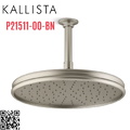 Bát sen tắm phun mưa tròn cỡ lớn màu nickel Kallista P21511-00-BN