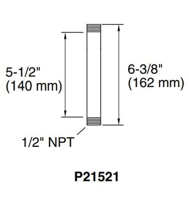 Thanh nối bát sen gắn trần 6" màu xám đen Kallista P21521-00-GN