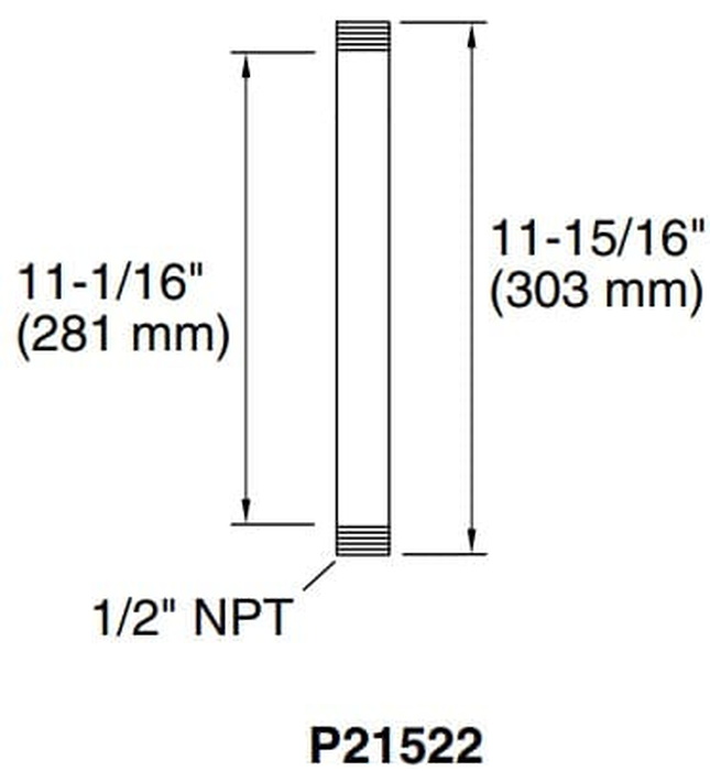 Thanh nối bát sen gắn trần 12" màu nickel Kallista P21522-00-BN