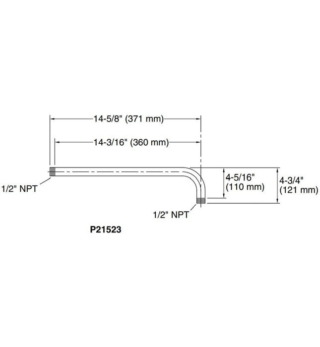 Thanh nối bát sen gắn tường màu nickel Kallista P21523-00-AD