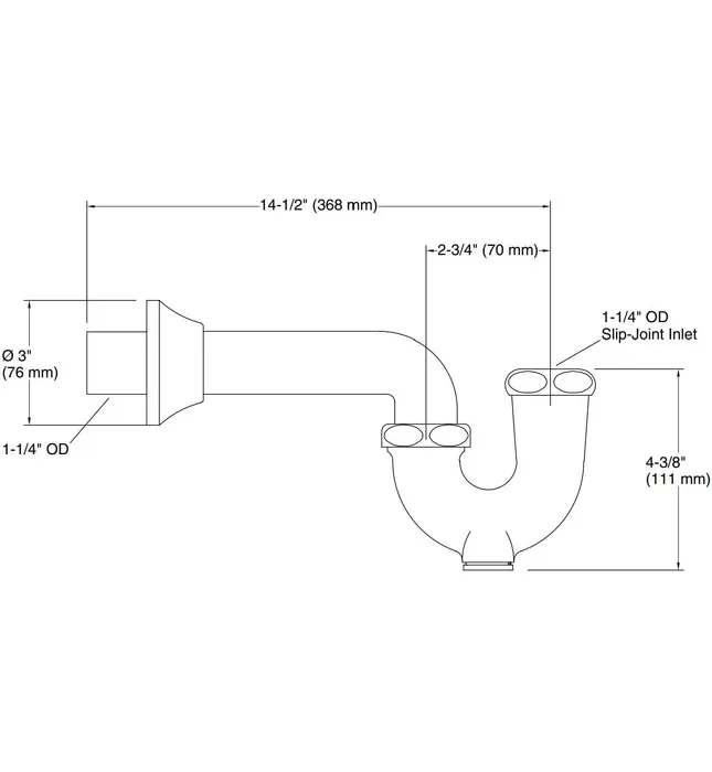 Xi phông chữ P màu đồng Kallista P21641-00-BV