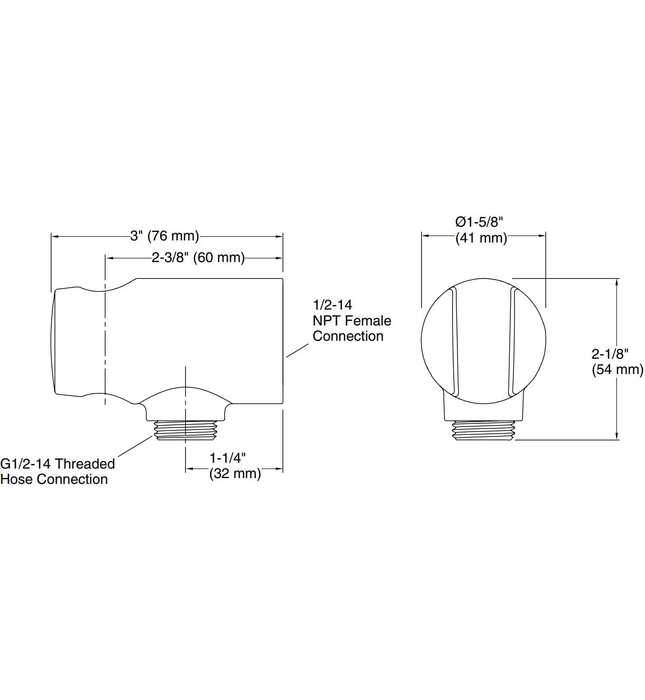 Cổ nối sen tắm âm tường màu chrome Kallista P21652-00-CP