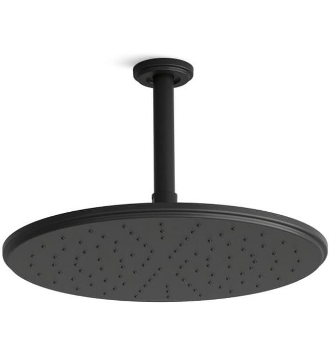 Bát sen tắm phun mưa tròn lớn màu đen Kallista P21513-00-BL