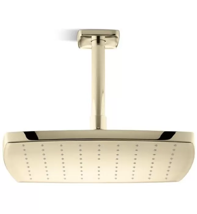 Bát sen tắm phun mưa vuông màu vàng Kallista P21514-00-AF